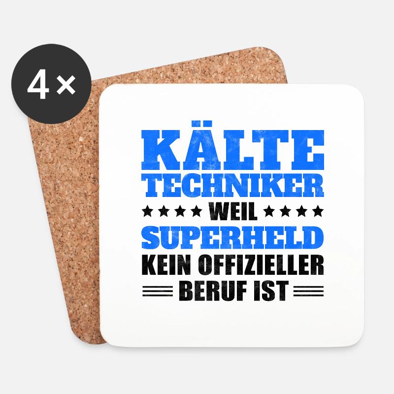 Kältetechniker lustiger Klimatechniker Spruch - Untersetzer (4er-Set) - Weiß