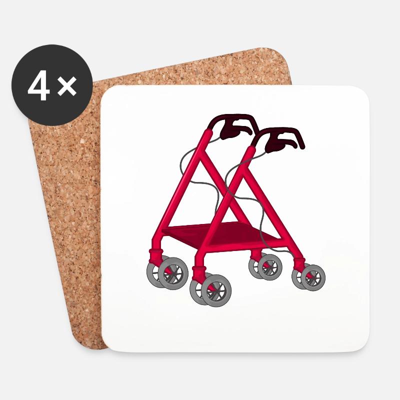 Rollator Gehhilfe - Untersetzer (4er-Set) - Weiß