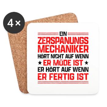 Zerspanungsmechaniker aufhören Zerspaner Spruch - Untersetzer (4er-Set) - Weiß - Vorne