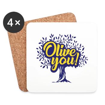 Olive Love - Coasters (set of 4) - white - Front
