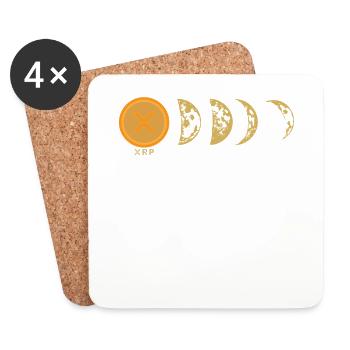 XRP Moon Ripple XRP Hodl Crypto Cryptocurrency - Untersetzer (4er-Set) - Weiß - Vorne