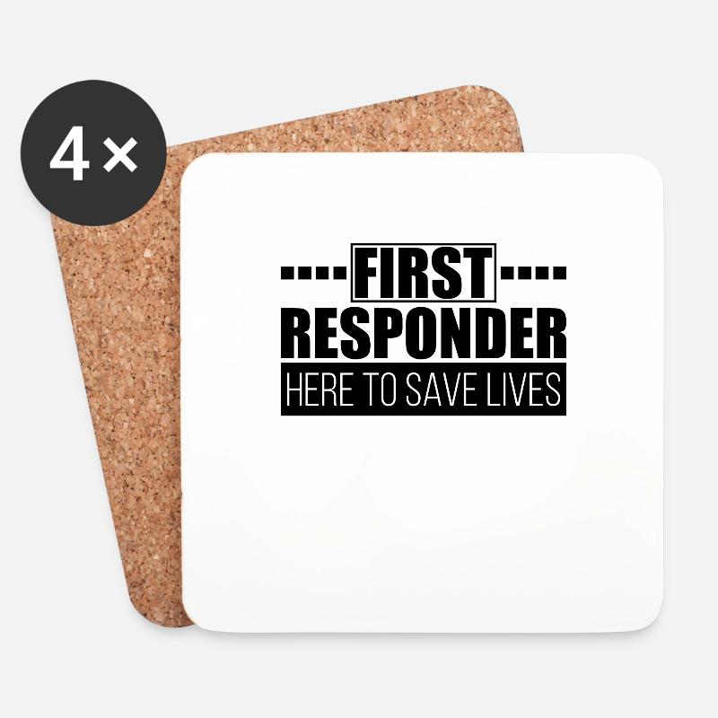 Sanitäter Rettungsdienst - Untersetzer (4er-Set) - Weiß