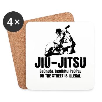 Jiu Jitsu Dice People Bjj Fighter Martial Arts - Coasters (set of 4) - white - Front