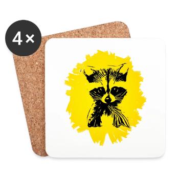 Rat de lavage - Dessous de verre (lot de 4) - blanc - Devant