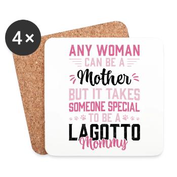 Lagotto Romagnolo Mama Trüffelhund Geschenk - Untersetzer (4er-Set) - Weiß - Vorne