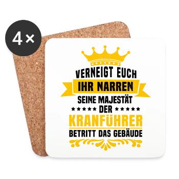 Seine Majestät der Kranführer Kranfahrer Spruch - Untersetzer (4er-Set) - Weiß - Vorne