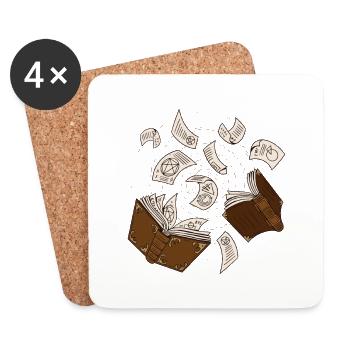 Spell Book to Read and RPG Game - Coasters (set of 4) - white - Front