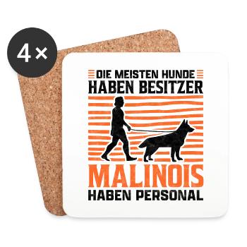 Malinois haben Personal lustiger Schäferhund - Untersetzer (4er-Set) - Weiß - Vorne