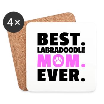 Beste Labradoodle Mama Retriever Geschenk - Untersetzer (4er-Set) - Weiß - Vorne