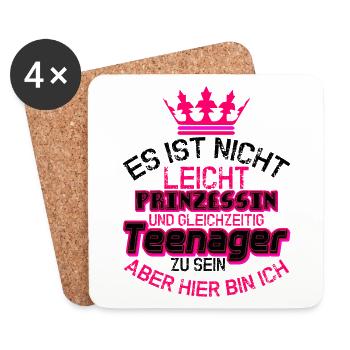 Es Ist Nicht Prinzessin Teenager Teenager - Untersetzer (4er-Set) - Weiß - Vorne