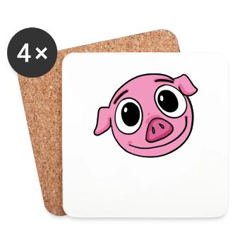 Porc - Dessous de verre (lot de 4) - blanc - Devant