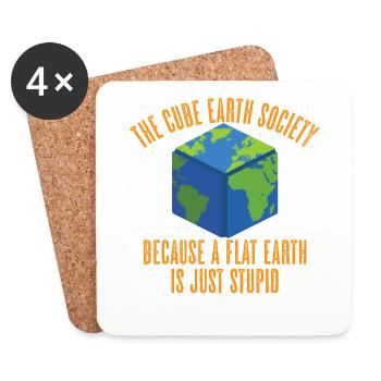 Cube Earth Society Because Flat Earth Is Stupid - Untersetzer (4er-Set) - Weiß - Vorne