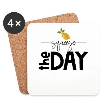 Lemon Motivation Quote - Coasters (set of 4) - white - Front