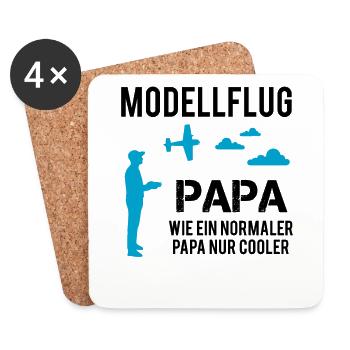 RC Flugzeug Modellflug Papa Vater Herren Geschenk - Untersetzer (4er-Set) - Weiß - Vorne