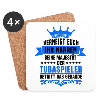 Seine Majestät der Tubist Tubaspieler Spruch - Untersetzer (4er-Set) - Weiß - Vorne