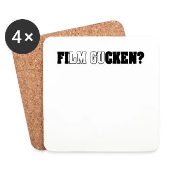 Film Gucken - Ficken - Untersetzer (4er-Set) - Weiß - Vorne