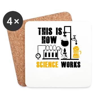 How Science Works Funny Beer Home - Coasters (set of 4) - white - Front