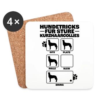 Kurzhaarcollie Hundetricks Collie Besitzer - Untersetzer (4er-Set) - Weiß - Vorne