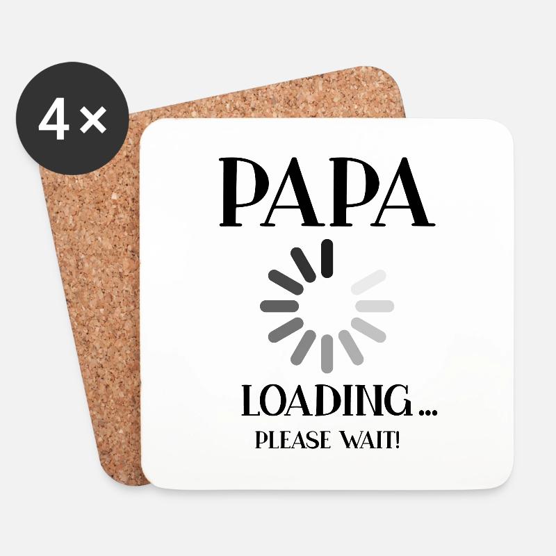Papa Loading ... Schwangerschaft - Untersetzer (4er-Set) - Weiß
