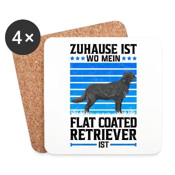 Flat Coated Retriever Hundetricks Spruch - Untersetzer (4er-Set) - Weiß - Vorne
