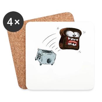 Toast Frühstück - Untersetzer (4er-Set) - Weiß - Vorne