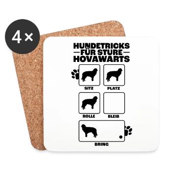 Hovawart Hundetricks Bauernhund Geschenk - Untersetzer (4er-Set) - Weiß - Vorne