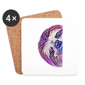 Paresseux - Dessous de verre (lot de 4) - blanc - Devant