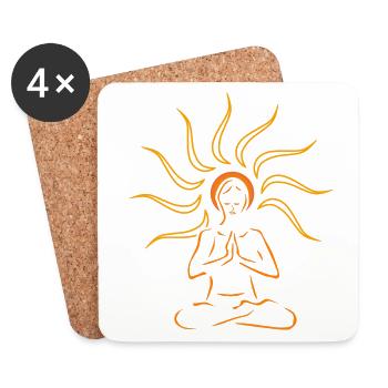Mediatation Soleil - Dessous de verre (lot de 4) - blanc - Devant