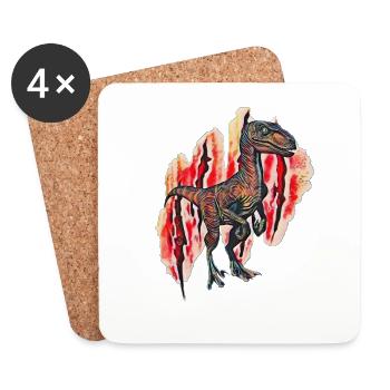 Velociraptor - Untersetzer (4er-Set) - Weiß - Vorne