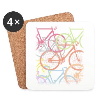 Vélos partout. Amateurs de vélo Cyclisme. - Dessous de verre (lot de 4) - blanc - Devant