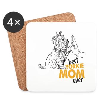 Best Yorkie Mom Ever Yorkie Mama - Untersetzer (4er-Set) - Weiß - Vorne