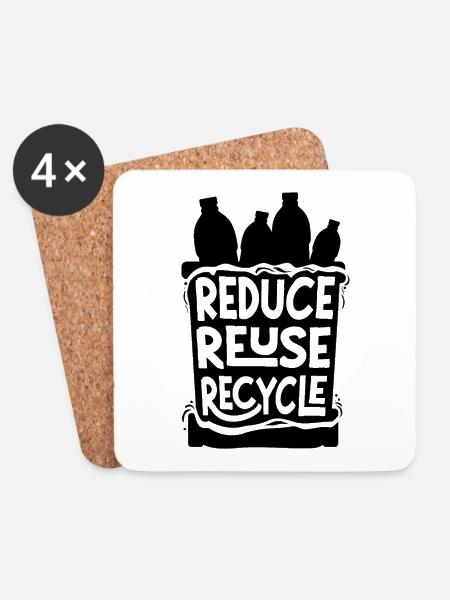 Plastik Recycling - Untersetzer (4er-Set) - Weiß