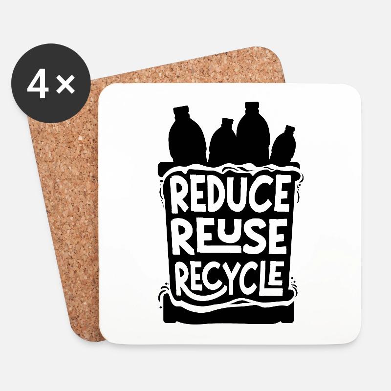 Plastik Recycling - Untersetzer (4er-Set) - Weiß