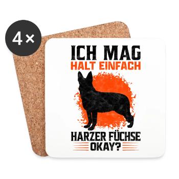 Ich mag halt Harzer Fuchs Hütehund Spruch - Untersetzer (4er-Set) - Weiß - Vorne
