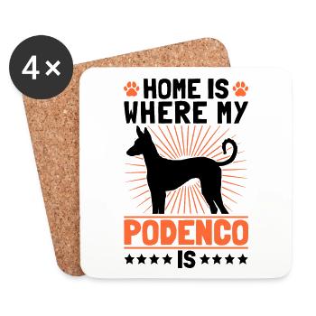 Zuhause ist wo Podenco ist spanischer Windhund - Untersetzer (4er-Set) - Weiß - Vorne