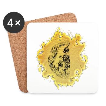 Paresseux - Dessous de verre (lot de 4) - blanc - Devant