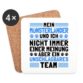 Kleiner Münsterländer und Ich Jagdhund Besitzer - Untersetzer (4er-Set) - Weiß - Vorne