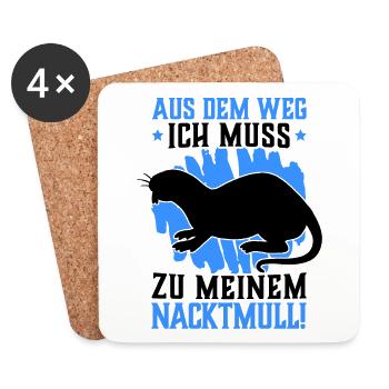 Nacktmull aus dem Weg Nagetier Nager Sandgräber - Untersetzer (4er-Set) - Weiß - Vorne