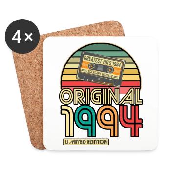 Cassette Tape Retro Vintage 1994 born Year 1994 - Coasters (set of 4) - white - Front