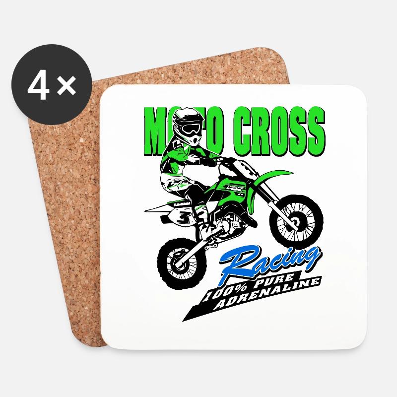 Kinder Motocross - KIDS MX - Untersetzer (4er-Set) - Weiß