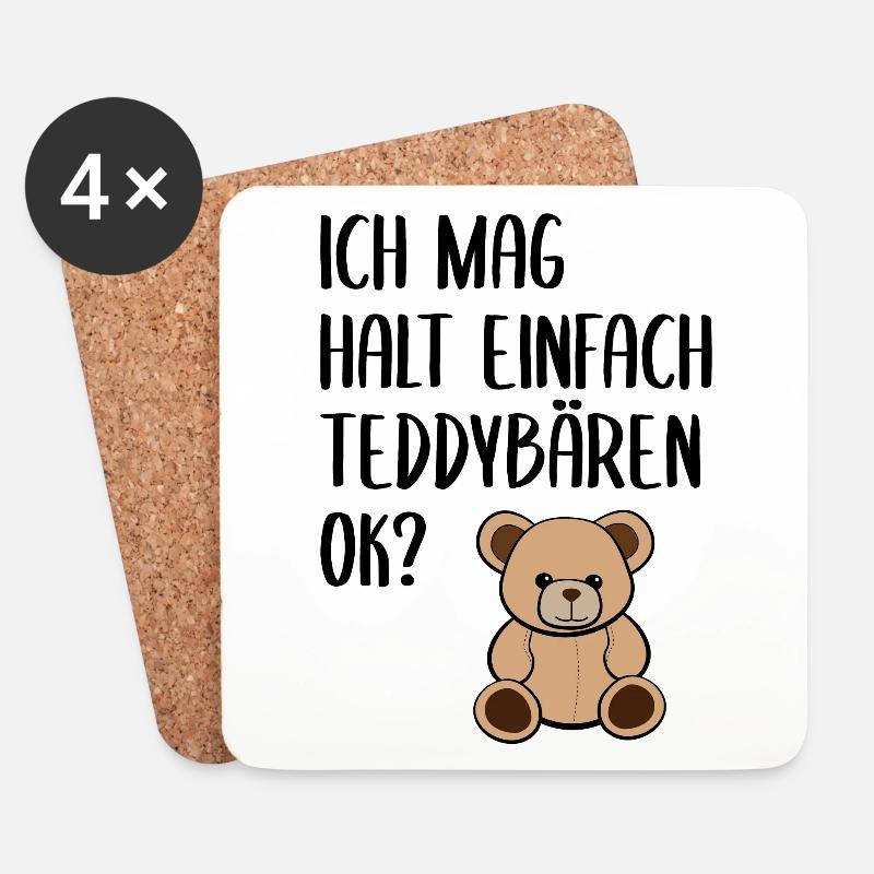 Teddybär Lustiger Spruch Teddy Plüsch Bär Geschenk - Untersetzer (4er-Set) - Weiß