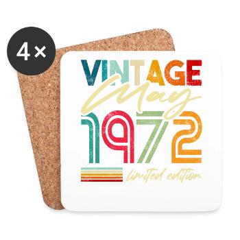Vintage geboren May 1972 Geburtstag Jahr 1972 - Untersetzer (4er-Set) - Weiß - Vorne