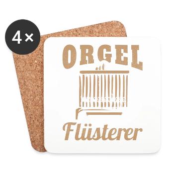 Orgel Flüsterer Orgelspieler Organist Kirchenorgel - Untersetzer (4er-Set) - Weiß - Vorne