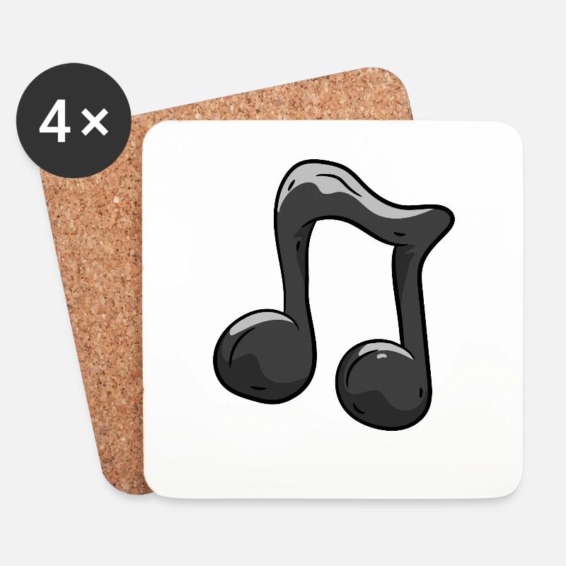 Musik Note - Untersetzer (4er-Set) - Weiß