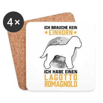 Lagotto Romagnolo kein Einhorn Trüffelhund Spruch - Untersetzer (4er-Set) - Weiß - Vorne