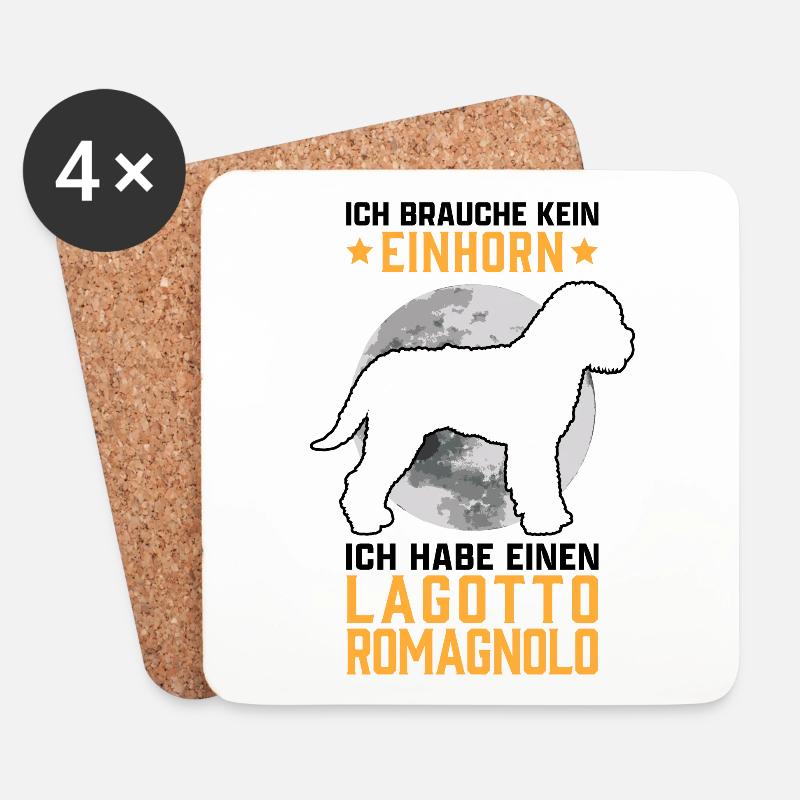 Lagotto Romagnolo kein Einhorn Trüffelhund Spruch - Untersetzer (4er-Set) - Weiß