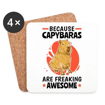 Capybara sind fantastisch Südamerika Wasserschwein - Untersetzer (4er-Set) - Weiß - Vorne
