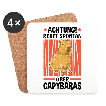Redet über Capybara Südamerika Wasserschwein - Untersetzer (4er-Set) - Weiß - Vorne