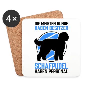 Schafpudel haben Personal altdeutscher Hütepudel - Untersetzer (4er-Set) - Weiß - Vorne