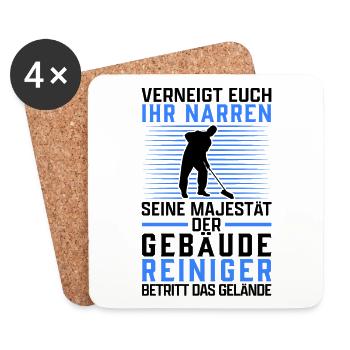 Gebäudereiniger verneigt euch Fensterputzer - Untersetzer (4er-Set) - Weiß - Vorne